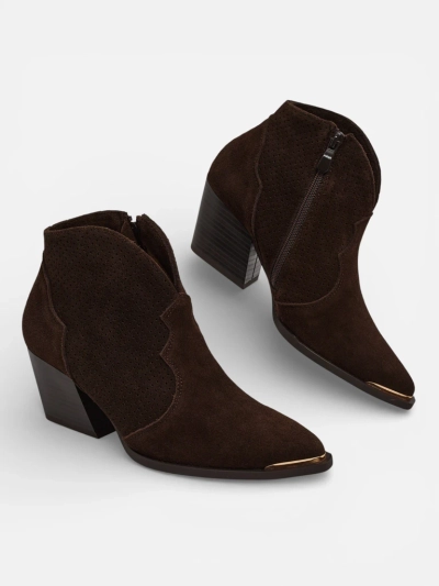 Bottines de cowboy pour femmes en cuir naturel Nilof