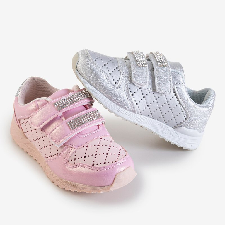 Chaussures de sport ajourées pour enfants roses avec décorations Oksa - Footwear