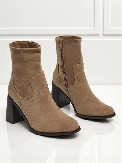 Bottines femme en éco-daim à talons épais Rune Fast