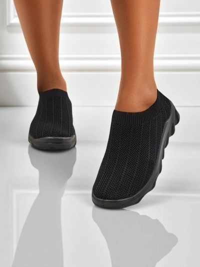 Baskets pour femmes Andromeda Nero – chaussures textiles noires légères à semelle plate