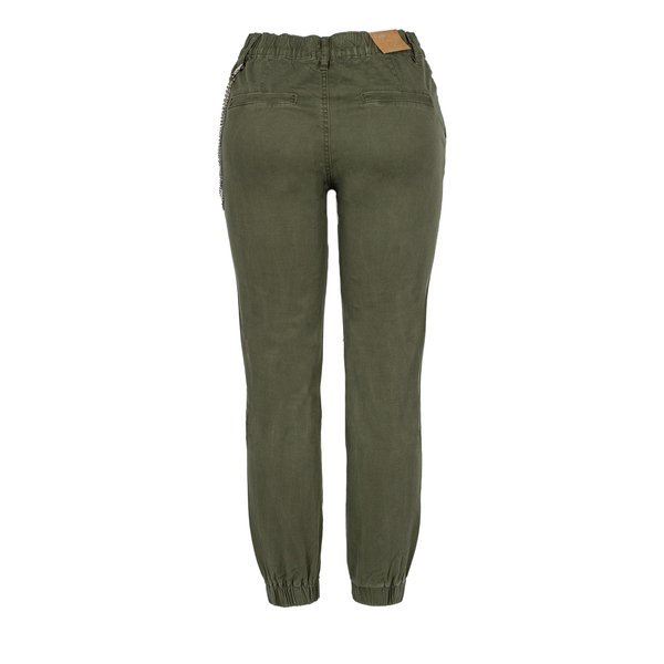 Pantalon cargo vert pour femme avec chaîne - Pantalon 1