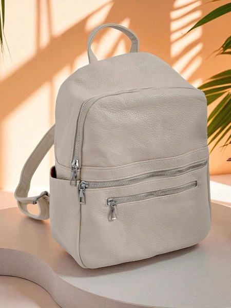 Aurelia Eleganza sac à dos femme Królewska moda beige A4 cuir éco