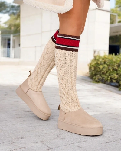 Royalfashion Chaussures de neige pour femmes avec tige de type chaussette Kokumi