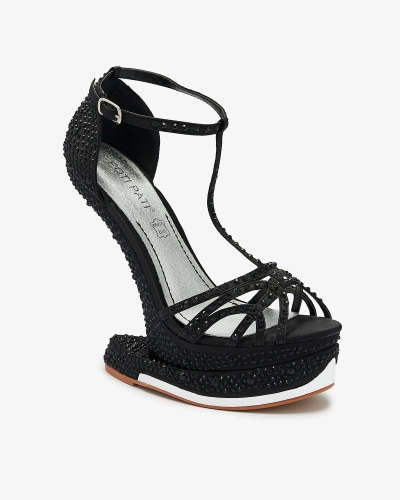 Escarpins noirs pour femme avec zircons Nekko- Footwear