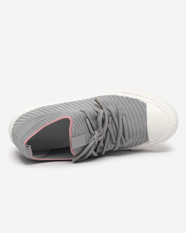 OUTLET Baskets côtelées grises pour femme Manfer- Footwear