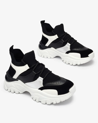 Baskets de sport blanches et noires pour femme Ziragga- Footwear