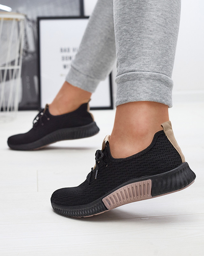 Chaussures de sport noires pour femmes avec semelles intérieures marron Keteti - Chaussures