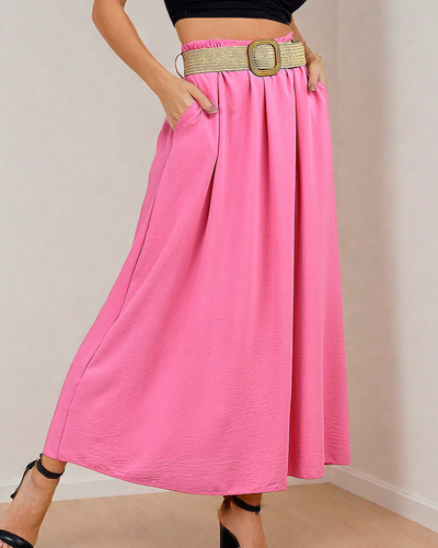 Royalfashion Jupe midi pour femme avec ceinture