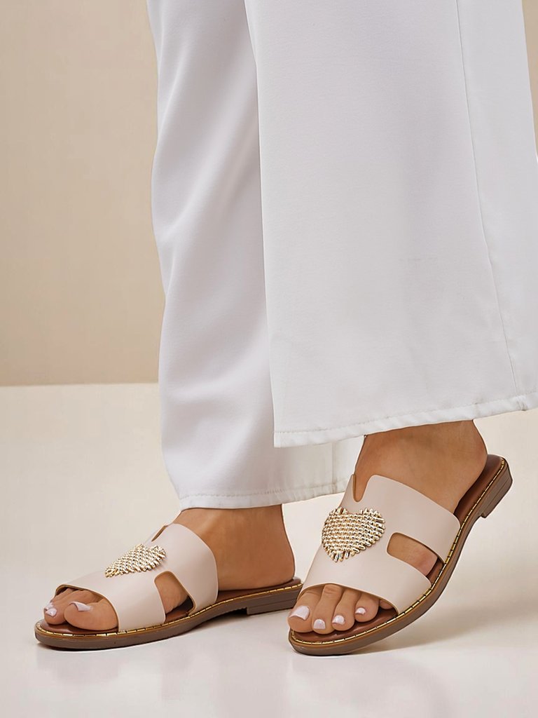 Pantoufles Royalfashion pour femmes avec cœur Or Cœur