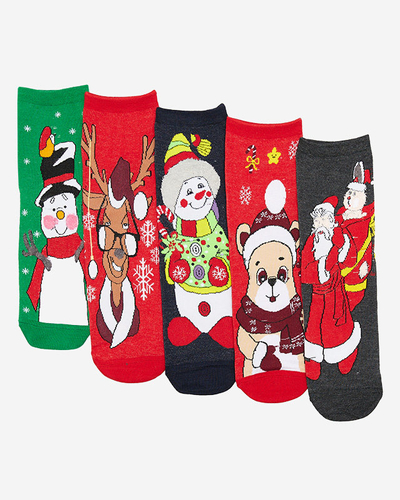 Chaussettes pour femme avec un motif de Noël 5 / paquet - Sous-vêtements