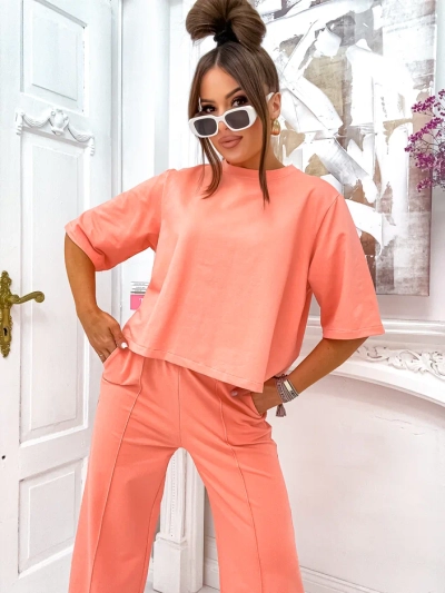 Ensemble en coton Royalfashion pour femmes avec pantalon évasé