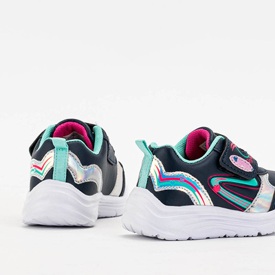 Chaussures de sport pour filles Mikorasi bleu marine et menthe - Chaussures