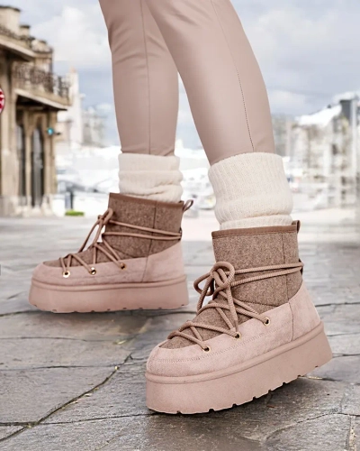 Royalfashion Bottes de neige Filori à lacets pour femmes