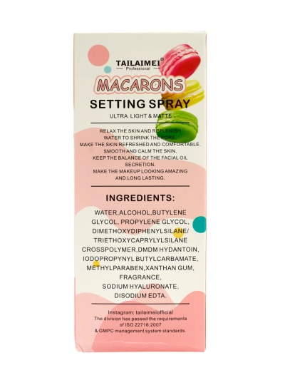 Macarons Spray Fixateur de Maquillage Rose