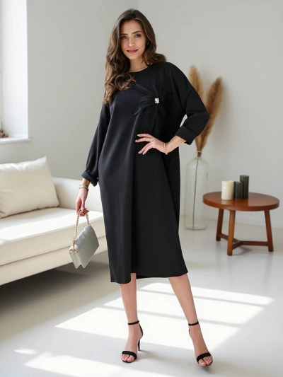 Robe midi femme Royalfashion en tissu surdimensionné avec fleur