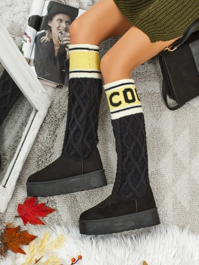 Bottes hautes de type bottes de neige pour femmes avec tige Anane