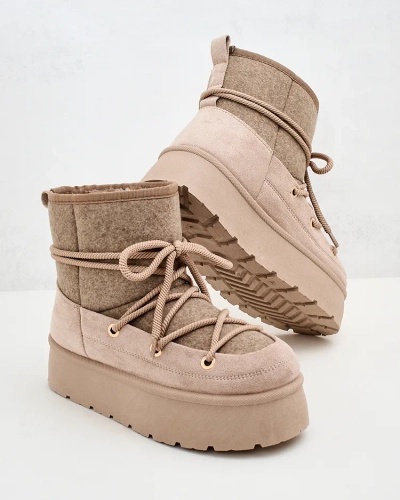 Royalfashion Bottes de neige Filori à lacets pour femmes