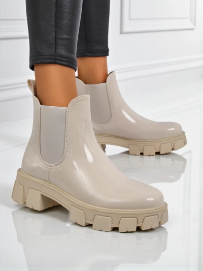 Royalfashion Bottines à semelle massive en cuir écologique verni Calista Weide