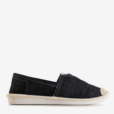 OUTLET Espadrilles noires pour femme avec un fil brillant Hagenti - Chaussures
