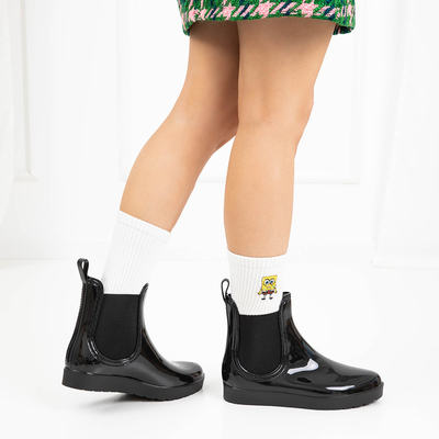 Bottes de pluie femme noires à bout en amande Reili - Chaussures