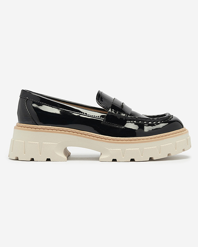 Mocassins laqués noirs pour femmes Mewira - Footwear