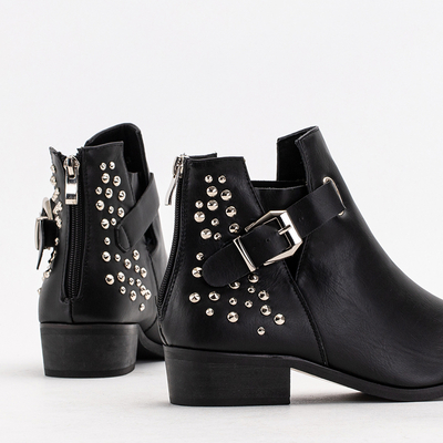 Bottines noires pour femmes avec clous et rayures Igunos - Chaussures