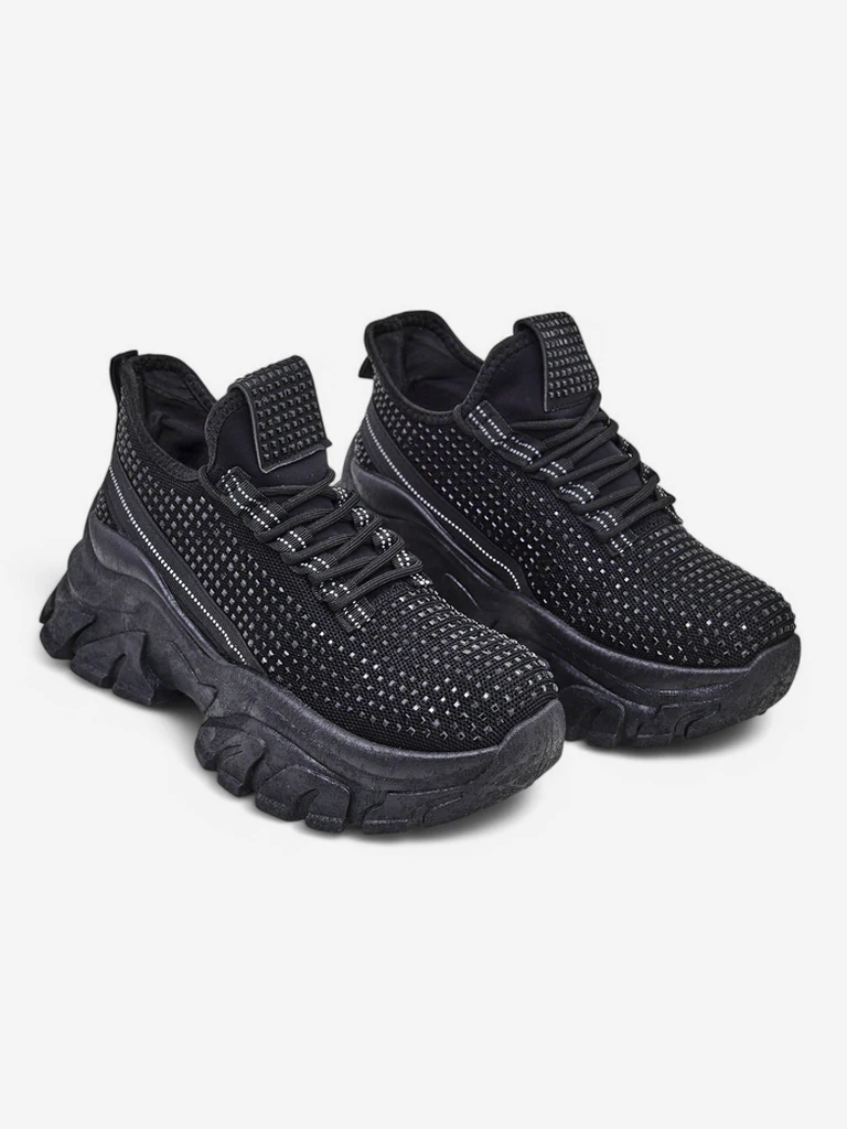 Royalfashion Baskets de Sport pour Femmes avec Strass Blysco