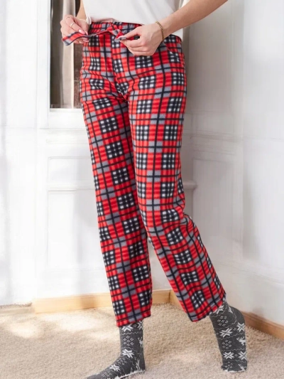 Royalfashion Pantalons de Noël en coton à carreaux pour femmes