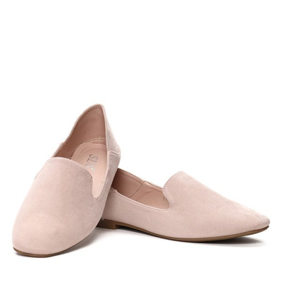 Beżowe, gładkie mokasyny- Obuwie 