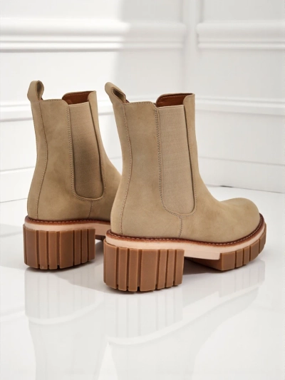 Bottines à talon bloc en nubuck écologique Amber Walk