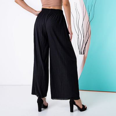 Pantalon plissé noir femme - Vêtements