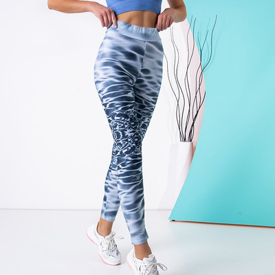 Legging femme GRANDES TAILLES gris clair à motifs - Vêtements