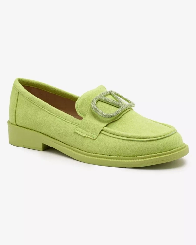 Royalfashion Mocassins pour femmes vert citron avec ornement Fogras