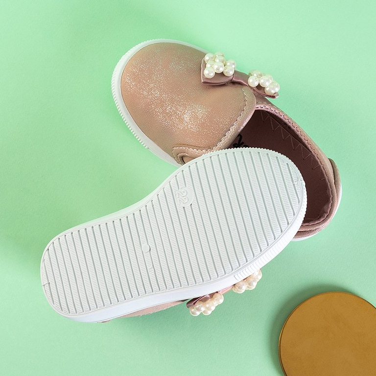 OUTLET Baskets enfant rose clair avec nœud Malasina - Footwear