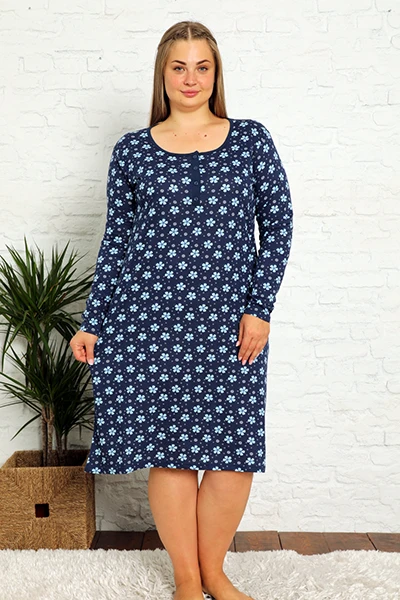 Royalfashion Chemise de nuit en coton avec des fleurs GRANDES TAILLES