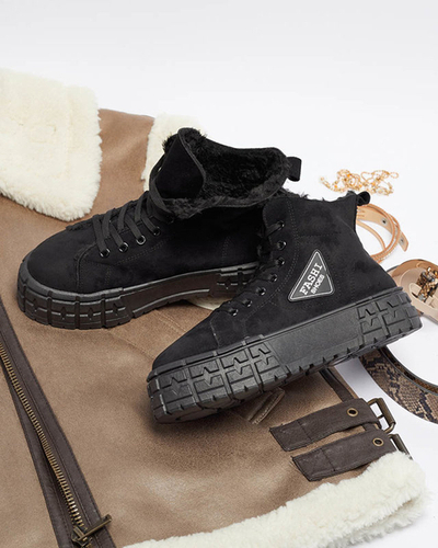 Bottes Zephyr isolées en éco-suède noir pour femme - Chaussures