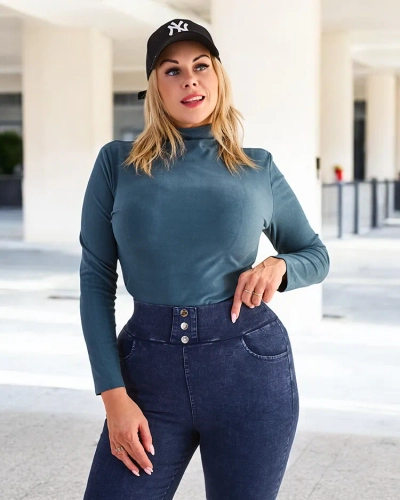 Pull à col roulé vert - Vêtements