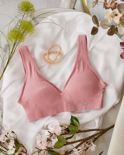 Royalfashion Soutien-gorge de sport côtelé pour femme