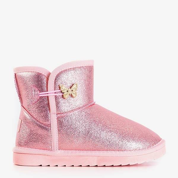 OUTLET Bottes de neige pour enfants roses avec papillon Umabela - Footwear