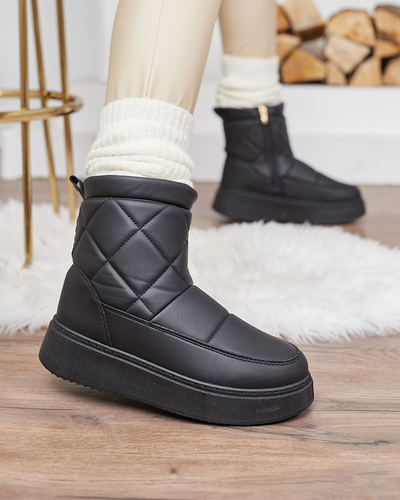 Royalfashion Noir bottes pour femmes a'la bottes de neige Kacecica