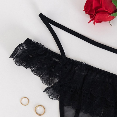 String femme en dentelle noire - Sous-vêtements
