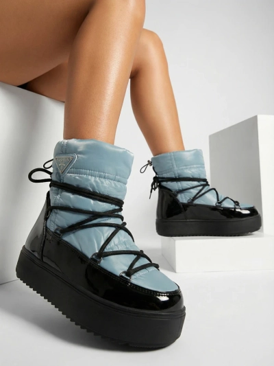 Royalfashion Bottes à enfiler pour femmes bottes de neige a'la en bleu Vevnose