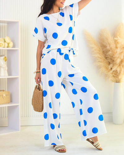 Royalfashion Ensemble pea femme blanc cobalt