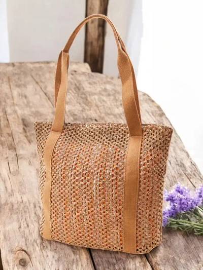 Royalfashion Grand sac d'été en paille pour femmes