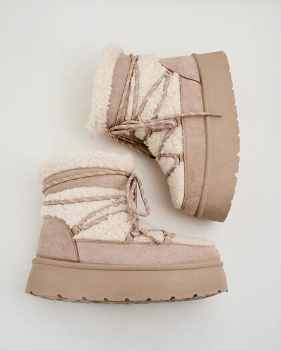 Royalfashion Bottes de neige à lacets pour femme Evonie