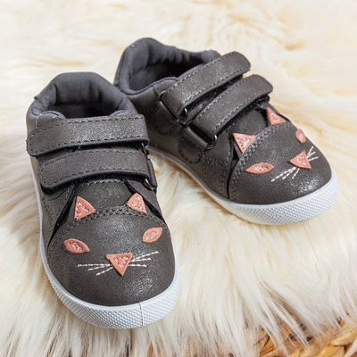 Sneakers enfant gris Baggi - Chaussures