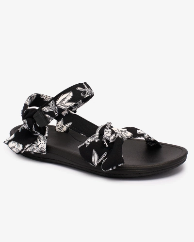Royalfashion Sandales pour femmes avec imprimé en noir Andreti