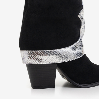 Bottines noires avec revers décoratif Acilip- Footwear