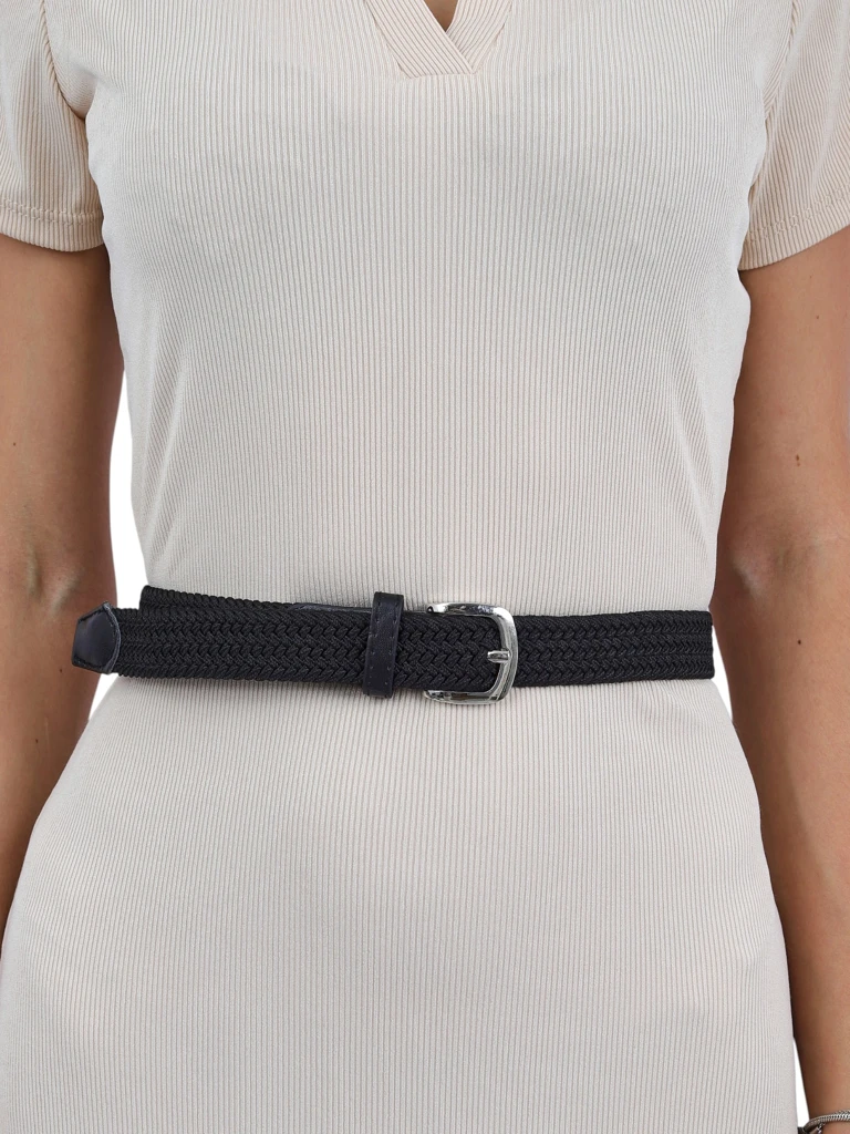 Ceinture tressée en caoutchouc pour femmes