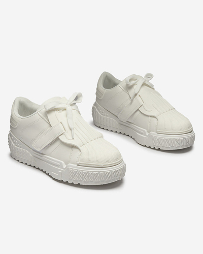 OUTLET Chaussures de sport blanches pour femmes avec empiècements en caoutchouc Inika - Footwear